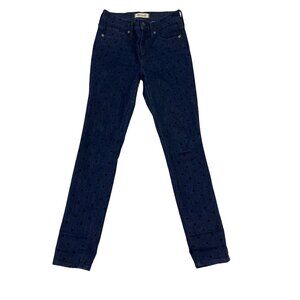 Madewell Womens Polka Dot High-Rise Skinny Jeans Blue Denim Size 25